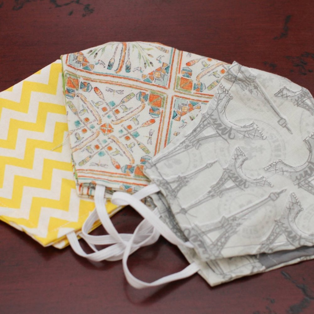 3 Pack 100% doubled cotton masks